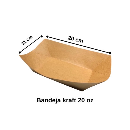 bandeja kraft 20 oz 500 unids.