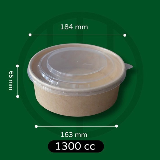 bowl kraft 1300 ml con tapa...